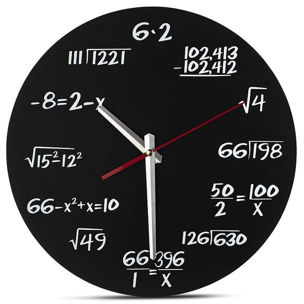 

wall clocks math clock - unique each hour marked by a simple equation