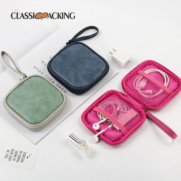 

storage bags dustproof headphone bag square mini portable data cable