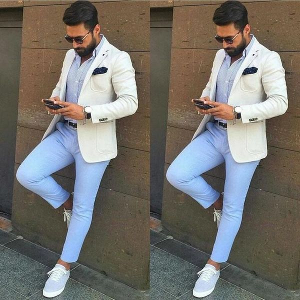 

men's suits & blazers casual men notch lapel simple stylish costume homme groom prom blazer slim fit 2 pieces wedding tuxedos terno mas, White;black