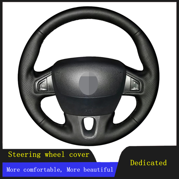 

steering wheel covers diy car cover black artificial leather for fluence ze 2009-2021 megane 2009-2014 scenic 2010-2021