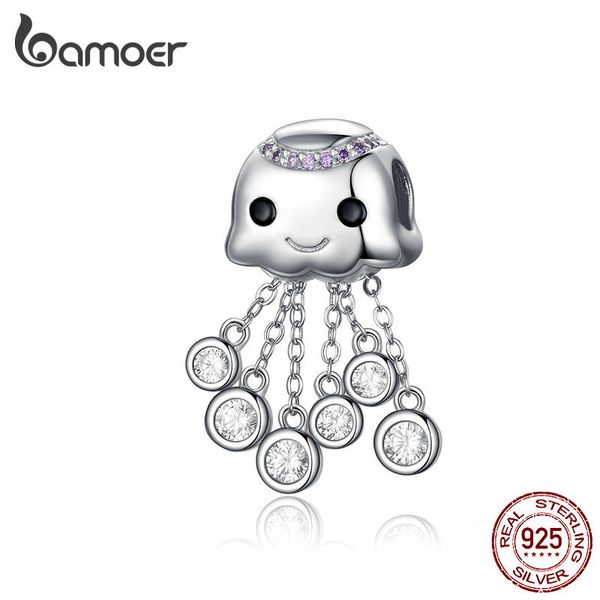

bamoer tassel charm authentic 925 sterling silver ocean ocs metal beads for silver snake charms bracelet fine jewelry bsc081 q0531, Black