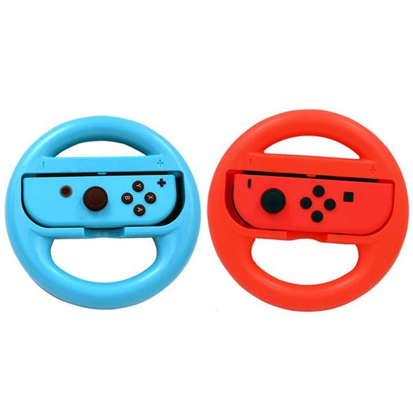 

game controllers & joysticks steering wheel gamepad accessories for switch and joy-con handles blue + red plastic