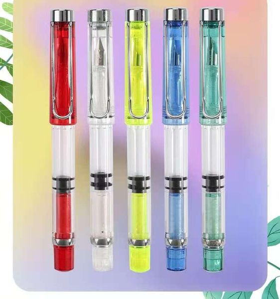 

fountain pens paili 009 piston pen plastic ink f nib silver clip business stationery office school supplies writing