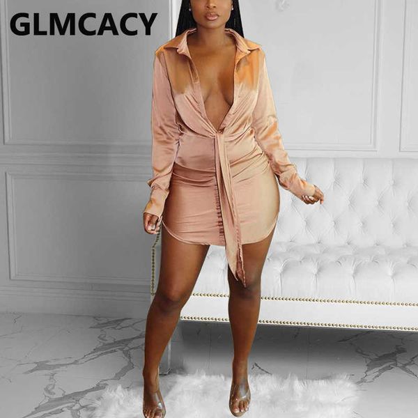 

long sleeve v neck satin shirt dress elegant bodycon mini dress 210702, Black;gray