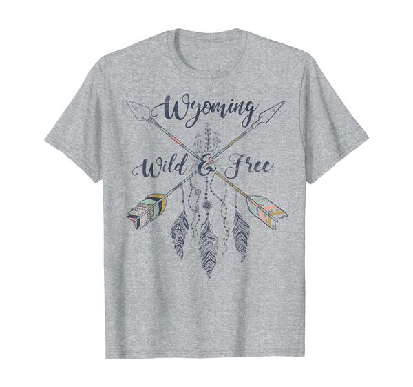 

wyoming hippy chic wild and vintage distressed design t-shirt, White;black