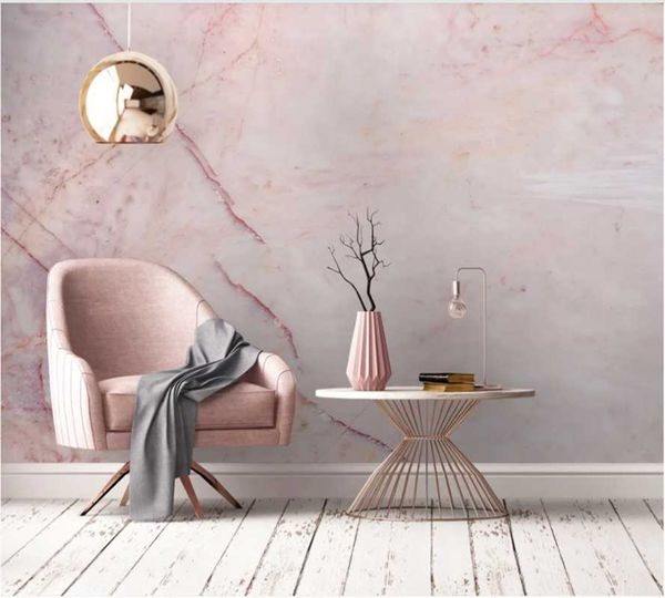 

custom wallpaper mural 3d p wall pink stone marble pattern bedroom living room tv background wall