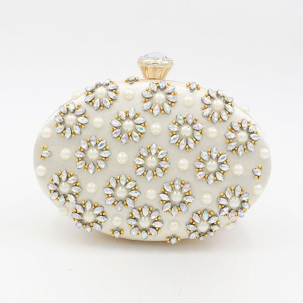 

evening bag style dinner with diamond round egg shape color hand holding one shoulder straddle women's dress