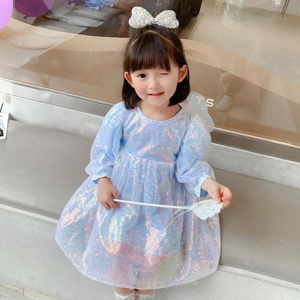 

girl's dresses sequins wing gauze ball gown puff sleeve princess kids dress for baby girls with fairy stick toddler girl korea kawaii, Red;yellow