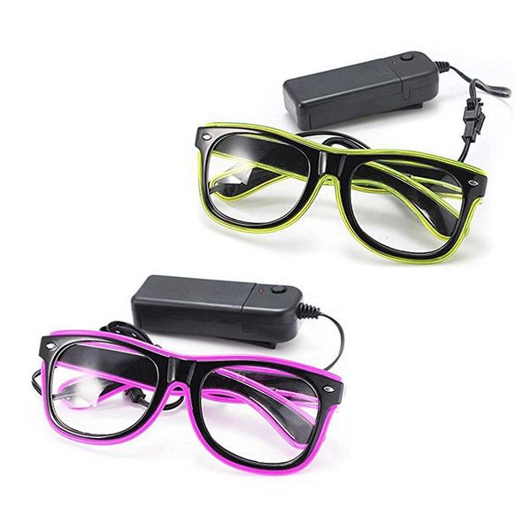 

party masks 2 vice led light glasses toy glasses, fluorescent green & purple