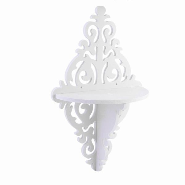 

hooks & rails european style wall shelf white sharp point storage board bedroom rack decorative flower