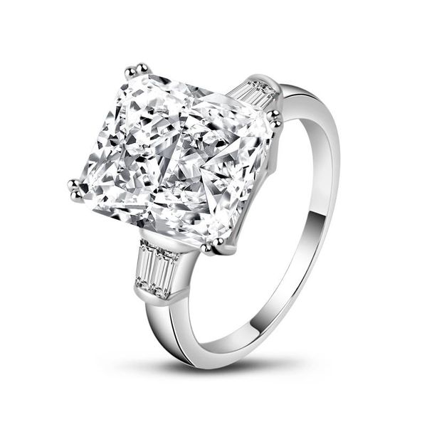 

cluster rings lesf women fashion engagement ring 5 superior grade sona diamond bridal 925 sterling silver gift, Golden;silver