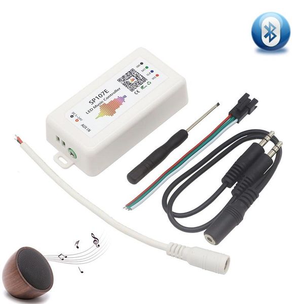 

wifi bluetooth sp107e pixel ic spi music led controller by phone app for ws2812 sk6812 sk9822 rgbw apa102 lpd8806 strip dc5-24v