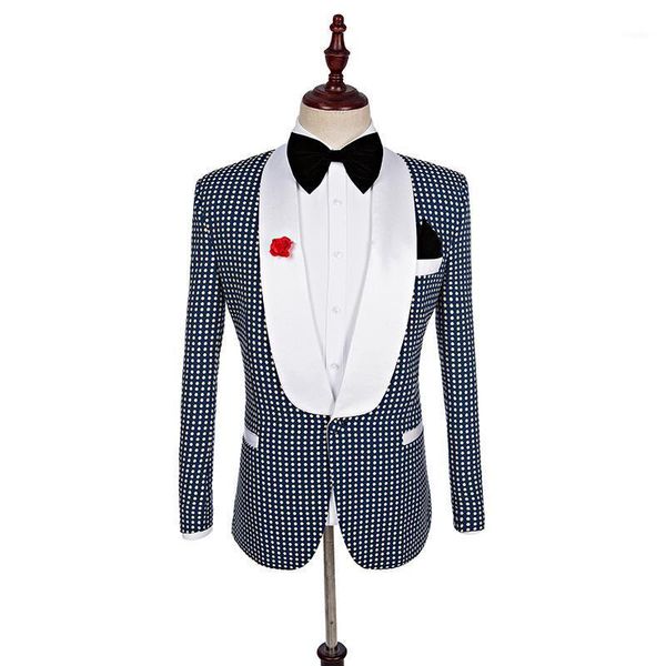 

men's suits & blazers european and american two-piece groomsmen clothing slim korean formal three polka dot, White;black