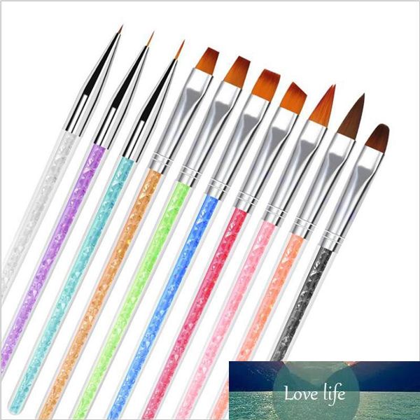 10pcs Hook Line Drawing Pennello Nail Art Penne Drill Handle Nail Line Gouache Painting Set Art Supplies A35