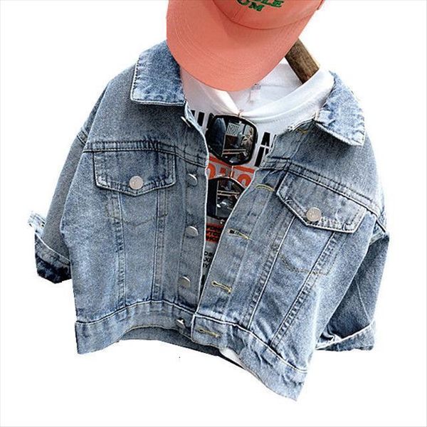 

baby boys denim jacket 2 7 years old childrens clothing casual print letters online celebrity classic stitching, Blue;gray