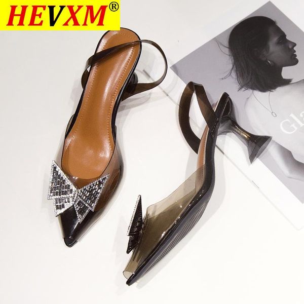 

sandals rhinestone butterfly embellished women fashion soft transparent pvc high heels gladiator summer party prom shoes, Black