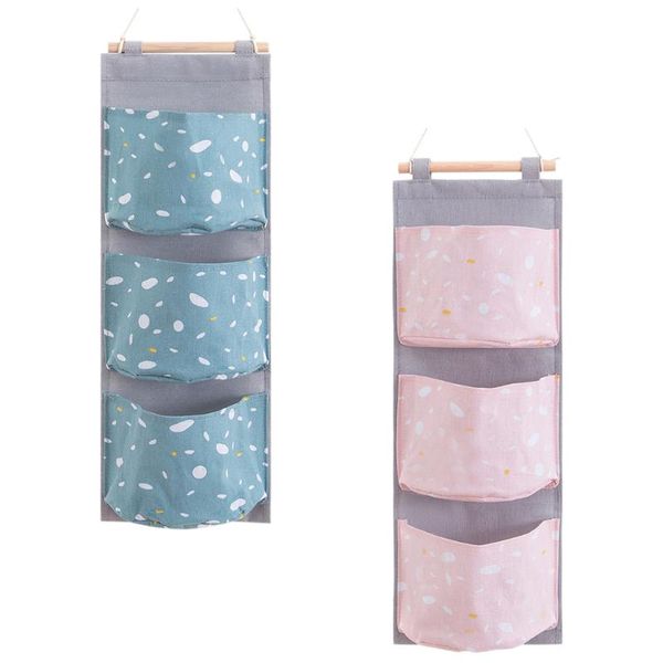 

storage bags 2pcs multi-function door hanging holder home imitation linen pouches