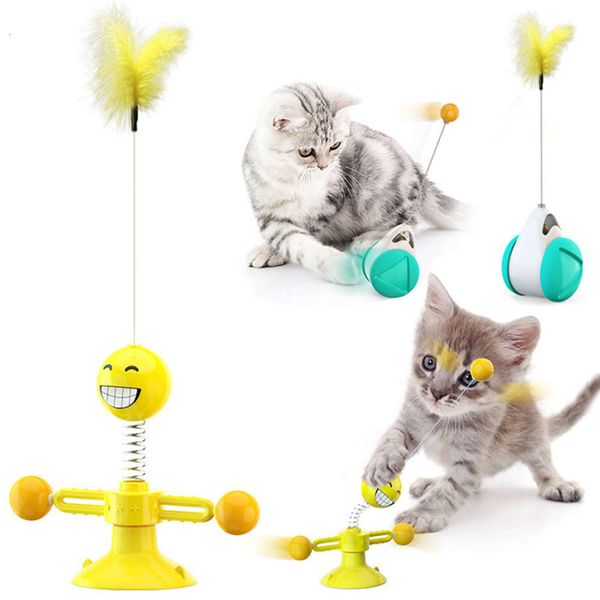

selling cat spinning toy self hi puzzle cat stick balance swing car spring man