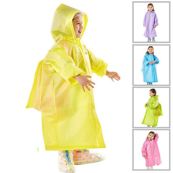 

raincoats children's raincoat with schoolbag impermeable poncho eva hooded one-piece school hiking pupils thickening kids