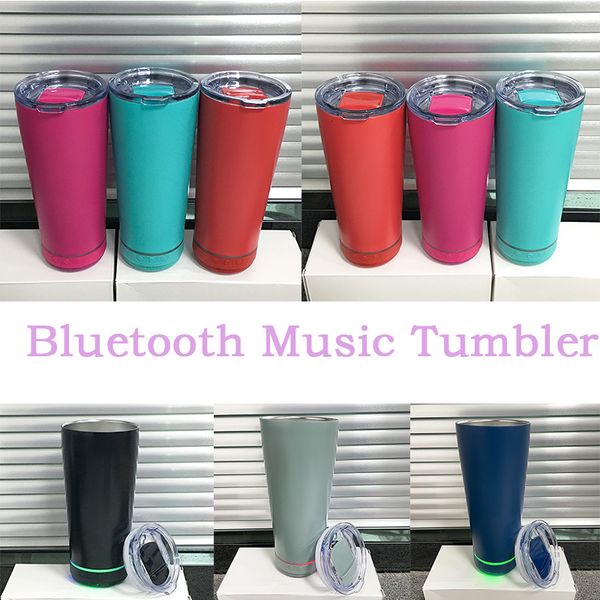 

2021 new 100pcs/lot 18oz bluetooth speaker music wine tumbler stainless steel wireless cup smart drinking water bottle for gift a0mv