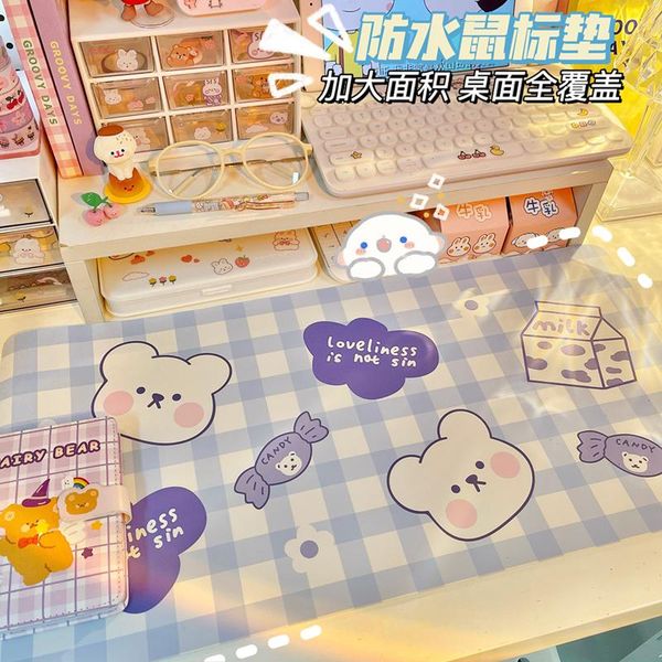 

mats & pads w&g ins creative plaid tablecloth cute bear waterproof table mat cartoon mouse pad computer keyboard desk decoration