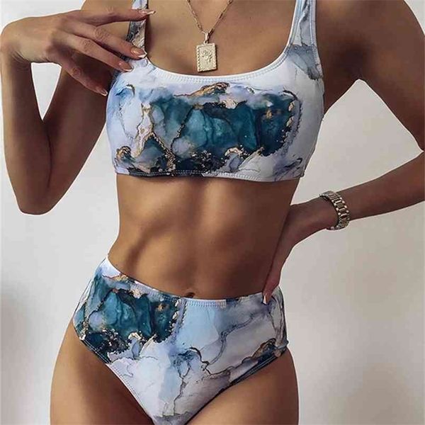 Peacework Sexy Snake Print Bikini Set Высокие талии Купальники Женщины Пустоты Купальник Женский Бразильские Купальники Купальник 210702