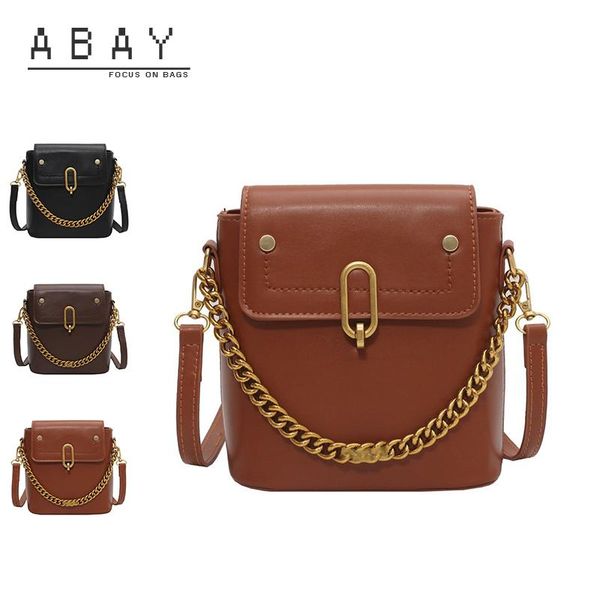 

shoulder bags 2021 spring style bag women fashion simple design pu leather versatile chain vantage bucket female's handbag