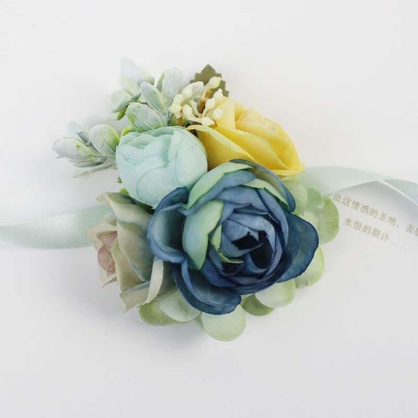 

(6pcs/lot) elegant wedding bridesmaid silk rose blue artificial flowers for wedding ceremonies, business celebrations,wholesale