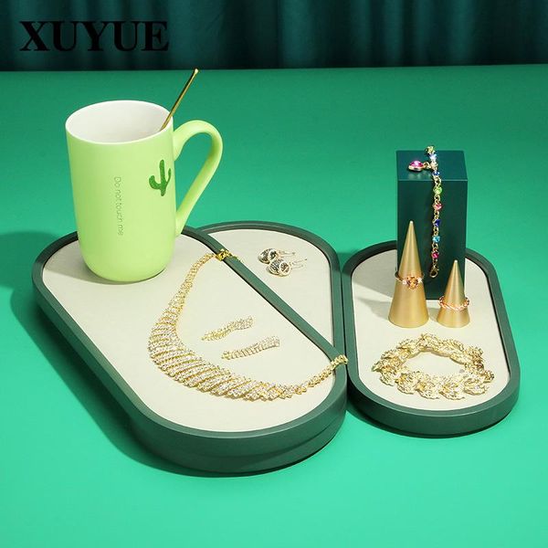 

jewelry pouches, bags props, display plate, bracelet, display, oval tray, paint, household multi-color plate in stock, Pink;blue