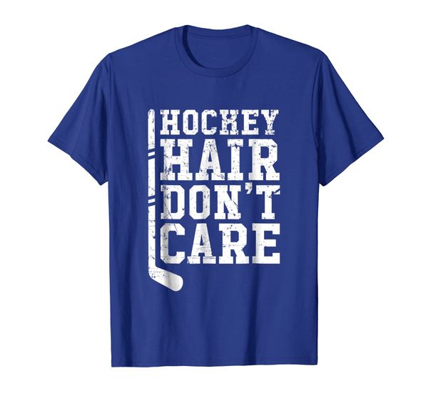 

hockey hair don't care t-shirt hockey player gift shirt, White;black