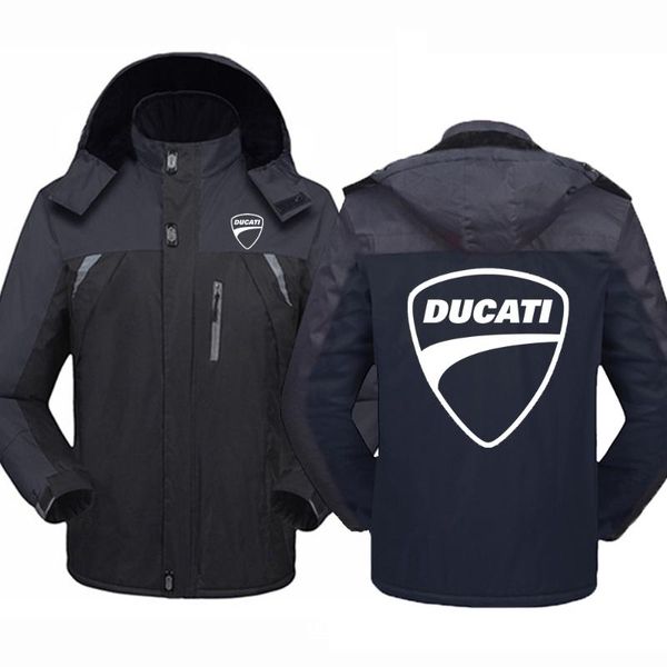 

men's hoodies & sweatshirts 2021 ducati logo thicken windbreaker coats waterproof warm outdoor couples cold-proof mountaineering comfor, Black