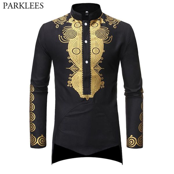 

men's casual shirts mens dashiki african tribal clothing printed long henley shirt chemise homme traditional ethnic slim fit outfit plu, White;black