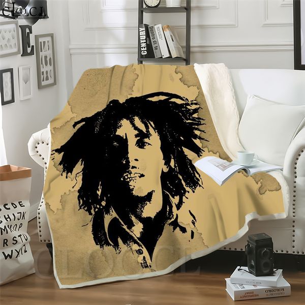 

cloocl reggae bob marley 3d print street style air conditioning blanket sofa teens bedding throw blanket plush quilt