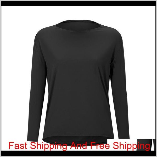 

luyogasports lu running loose long-sleeved women's slim fit shirt breathable women's training fitness lu yoga qylhov pets2010, White;red