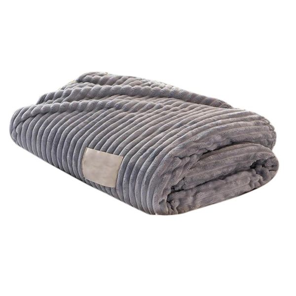 

blankets throw blanket flannel solid color soft warm square thickness for beds-grey