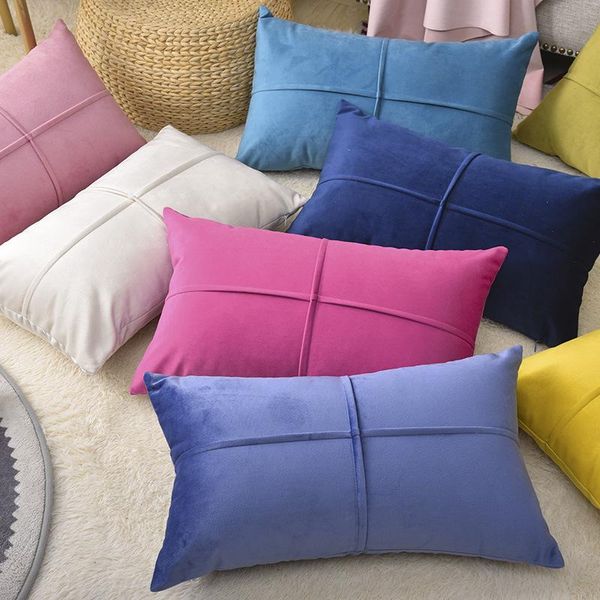 

cushion/decorative pillow soft cover velvet cushion for sofa living room 12*20 solid colors pillowcase home decorative pillows