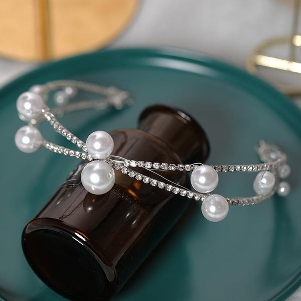 

hair clips & barrettes pearl headband headdress european style daily simple and versatile cross rhinestone accessories maea99, Golden;silver
