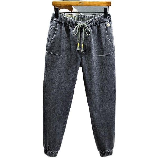 

large size harlan jeans men's trendy brand micro-elastic new korean version of the trend of casual loose long pants, Blue