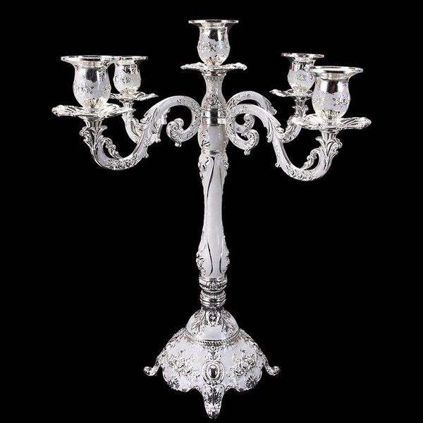 

european metal candlestick zinc alloy horn shape candle holders art elegant candle stand wedding prop home decoration