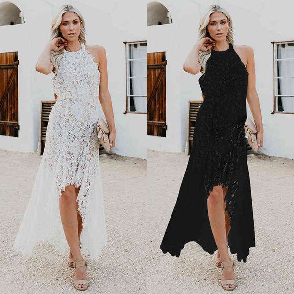 

casual dresses 2022 women's elegant solid lace hollow out open back, Black;gray