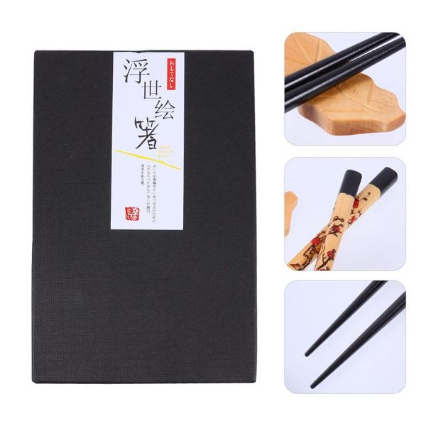 

chopsticks 1 set home cutlery portable and chopstick holder rack gift box