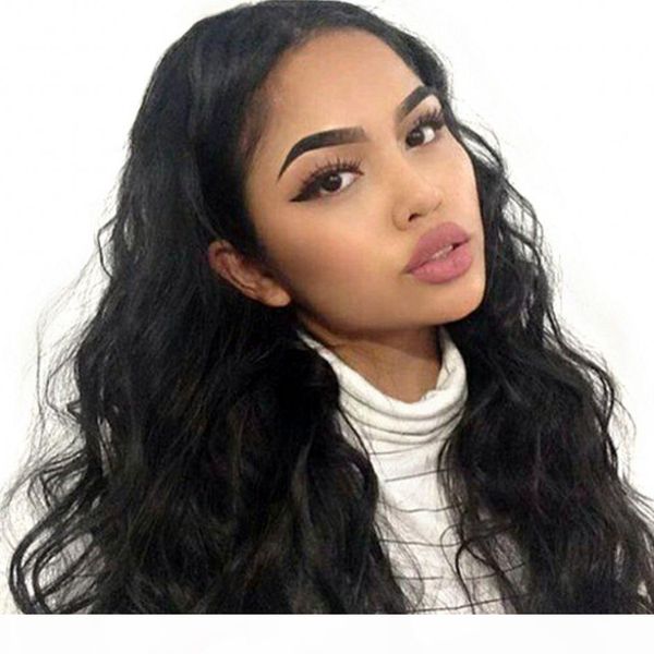 

body wave human hair lace front wigs pre plucked unprocessed peruvian hair lace wigs with baby hair, Black;brown