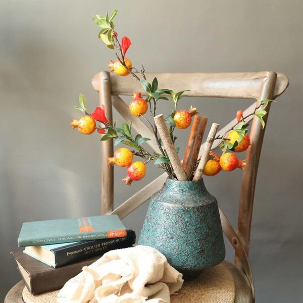 

fake artificial rose fruit pomegranate berries bouquet floral garden decor festival decor bedroom family home decoration new