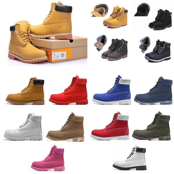 

fashion men timber boots land designer mens womens leather shoes ankle winter boot for cowboy yellow red blue black pink hiking