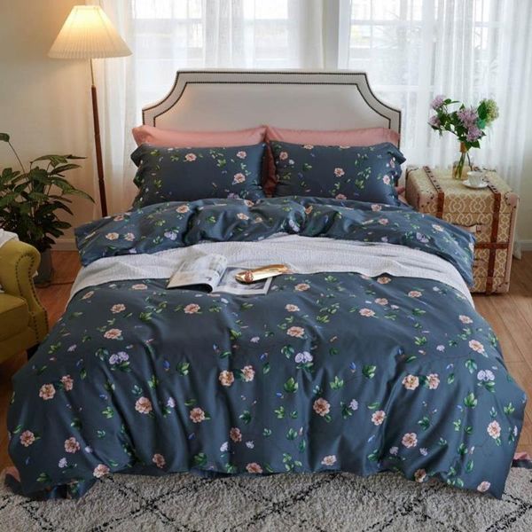 

silkly egyptian cotton bedding set fruit floral cartoon quanlity linens sheet pillowcase duvet cover