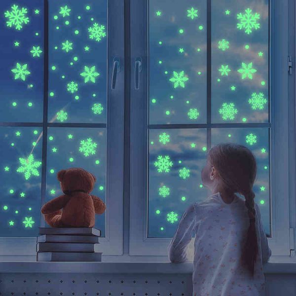 

christmas new luminous snowflake decorative paste electrostatic fluorescent