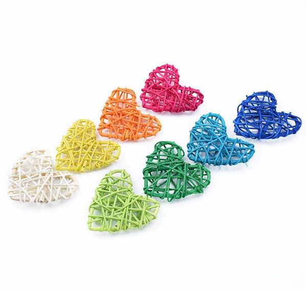 

5pcs 7cm artificial straw love wedding decorative flower wreath home christmas decor rattan ball diy curtain hanging acc jllcpr