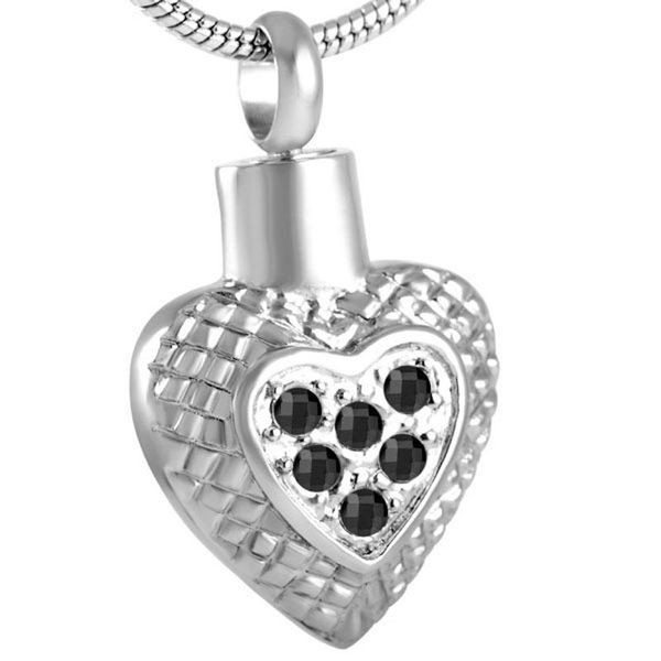 

pendant necklaces crystal in heart necklace ash keepsake pet memorial cremation jewelry personalized color, Silver
