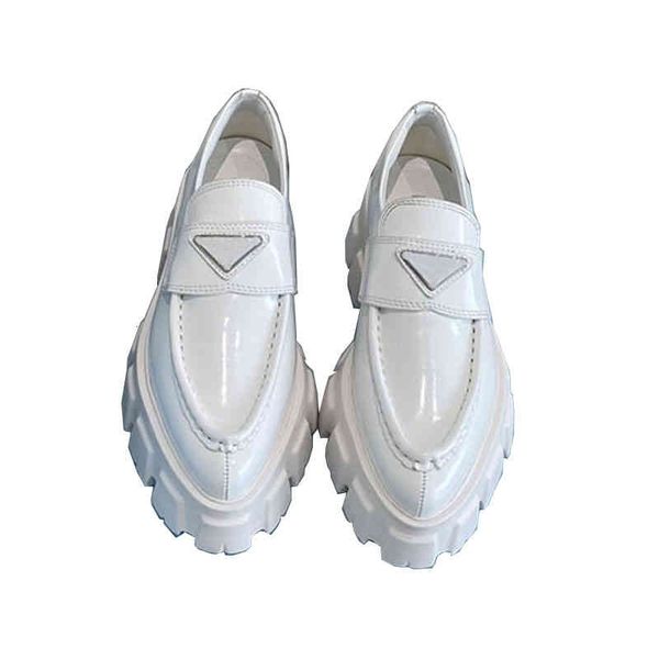 

dress shoes thick soled leather shoes, casual small sole, 6cm thickened platform, metal tip decoration, size 35-42 gla8, Black