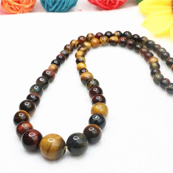 

chains fashion necklace natural stone yellow tiger eye 6-14mm round beads tower shaped diy charming jewelry making 18inch e4, Silver